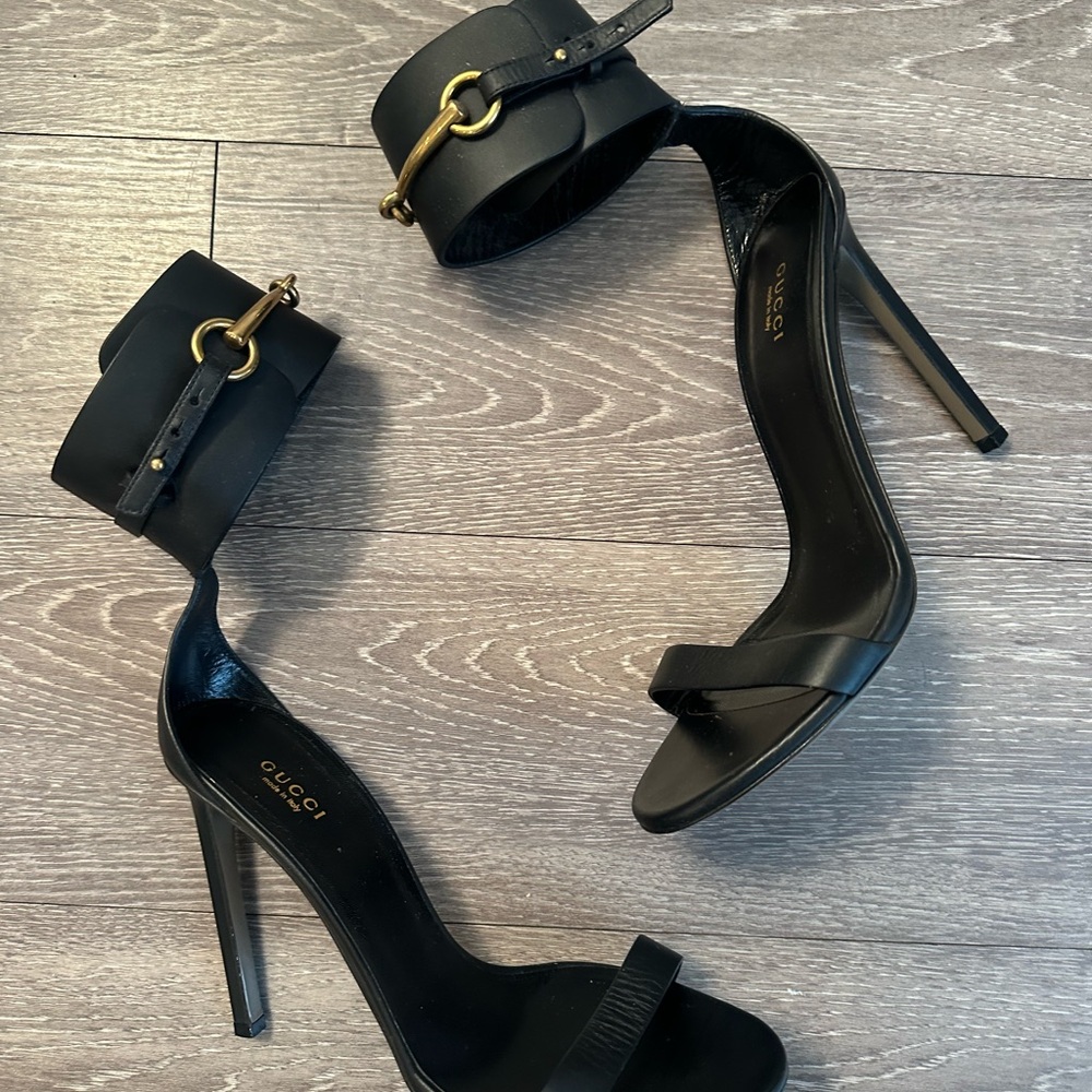 Gucci Black Ankle Strap Heels - Picture 2 of 6